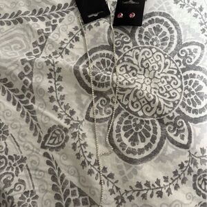 Pilgrim Silver Necklace and Pink Earrings Set